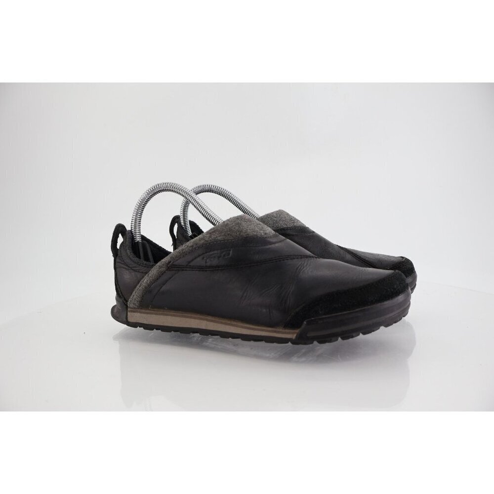 Teva Haley Loafers Women's Size 7 Black Leather Slip On Comfy Shoes